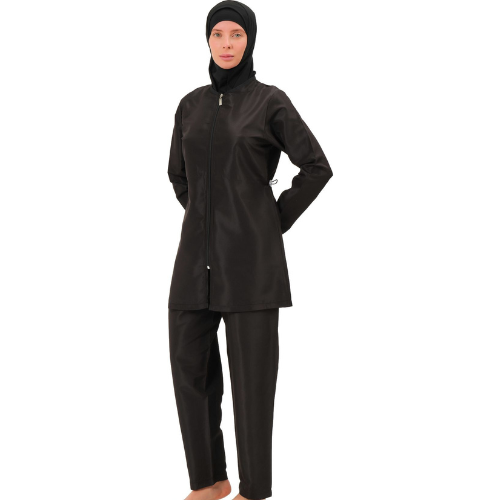 BAE Modest Women's Mid Length Full Sleeves Solid Color Burkini Swimwear S-XXL with Hijab - BAE - Before Anything Else