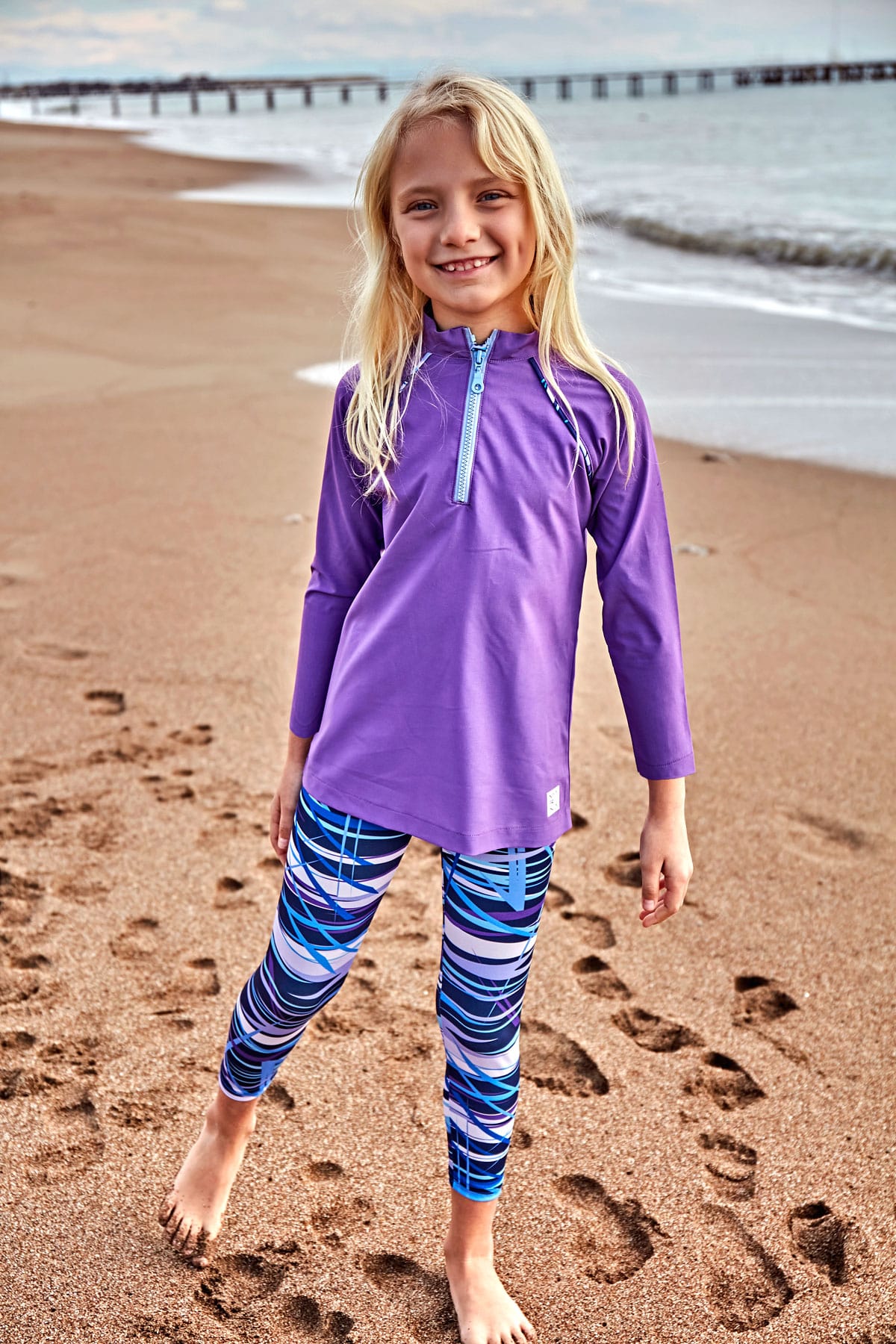 Violet Elegant Girls Swimwear