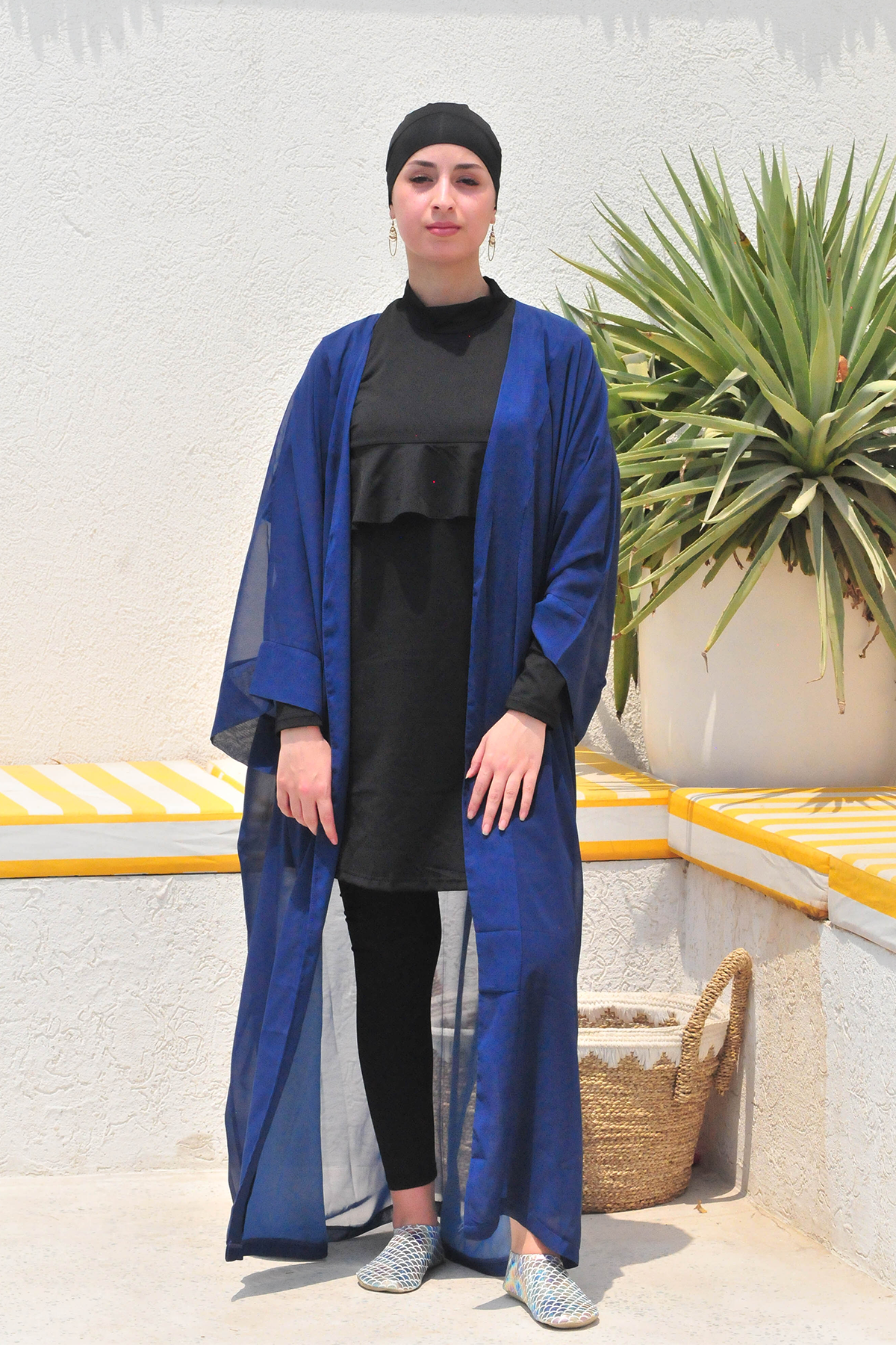 Plain Royal Blue Kimono