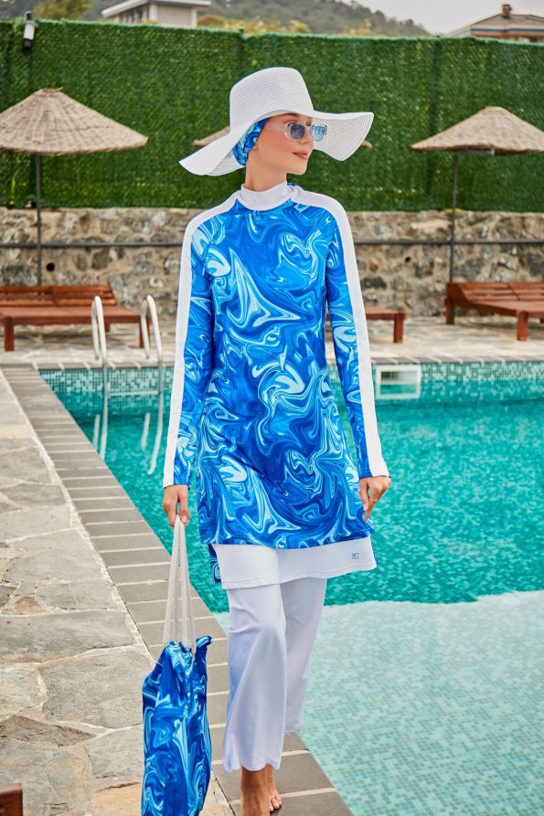 Blue Vibrant Full Burkini Swimwear