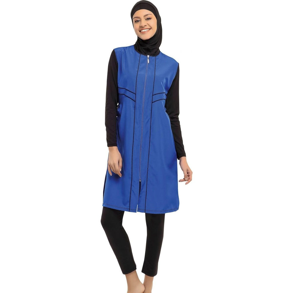 BAE Modest Women's Long Micro Sleeves Full Burkini Swimwear S-5XL Plus Size with Hijab